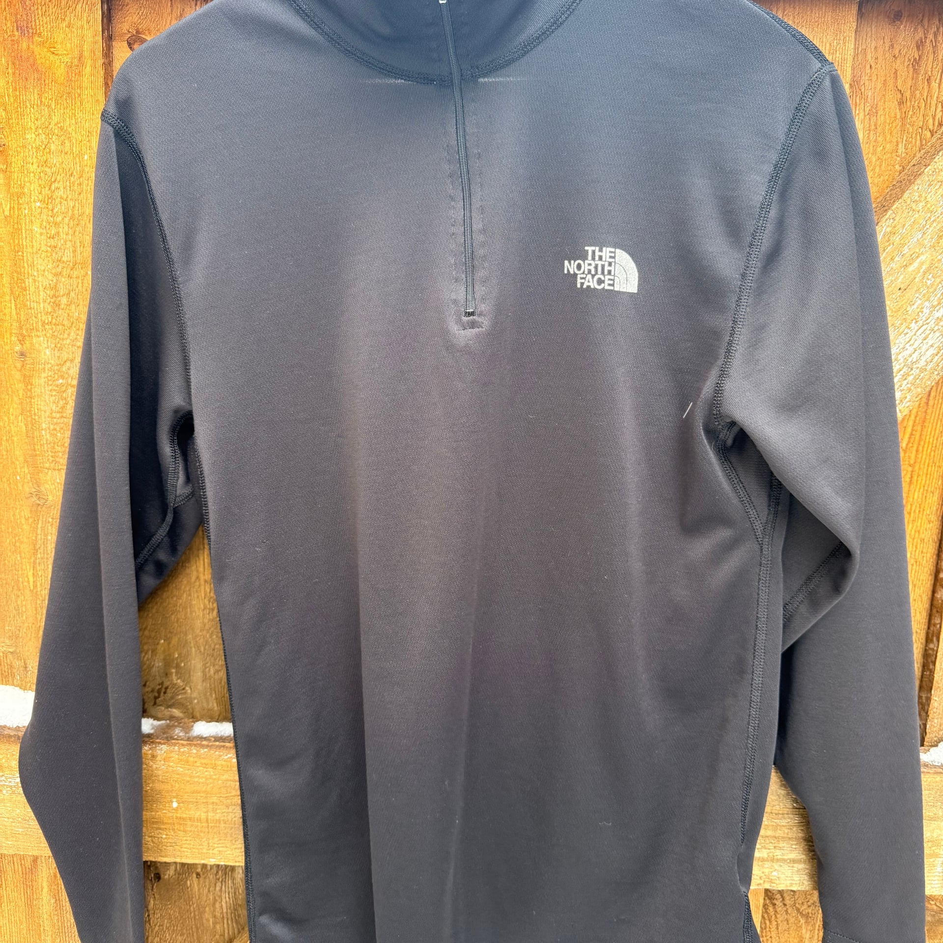 The North Face Men's Long Sleeve Pullover 1/3 Zip Black Jacket Size Medium 1