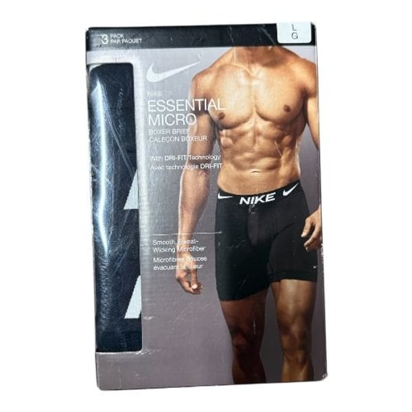 Nike Men's Dri-FIT Essential Micro Boxer Briefs Stretch 3-Pack Size Large