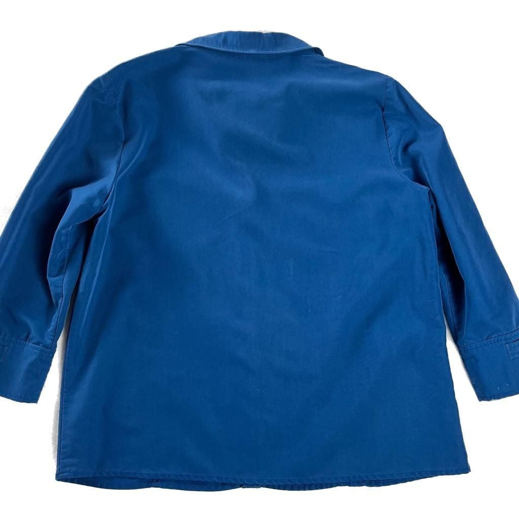 First Issue Blue Button Front Blouse Rayon Blend Preppy Indie Size M 4