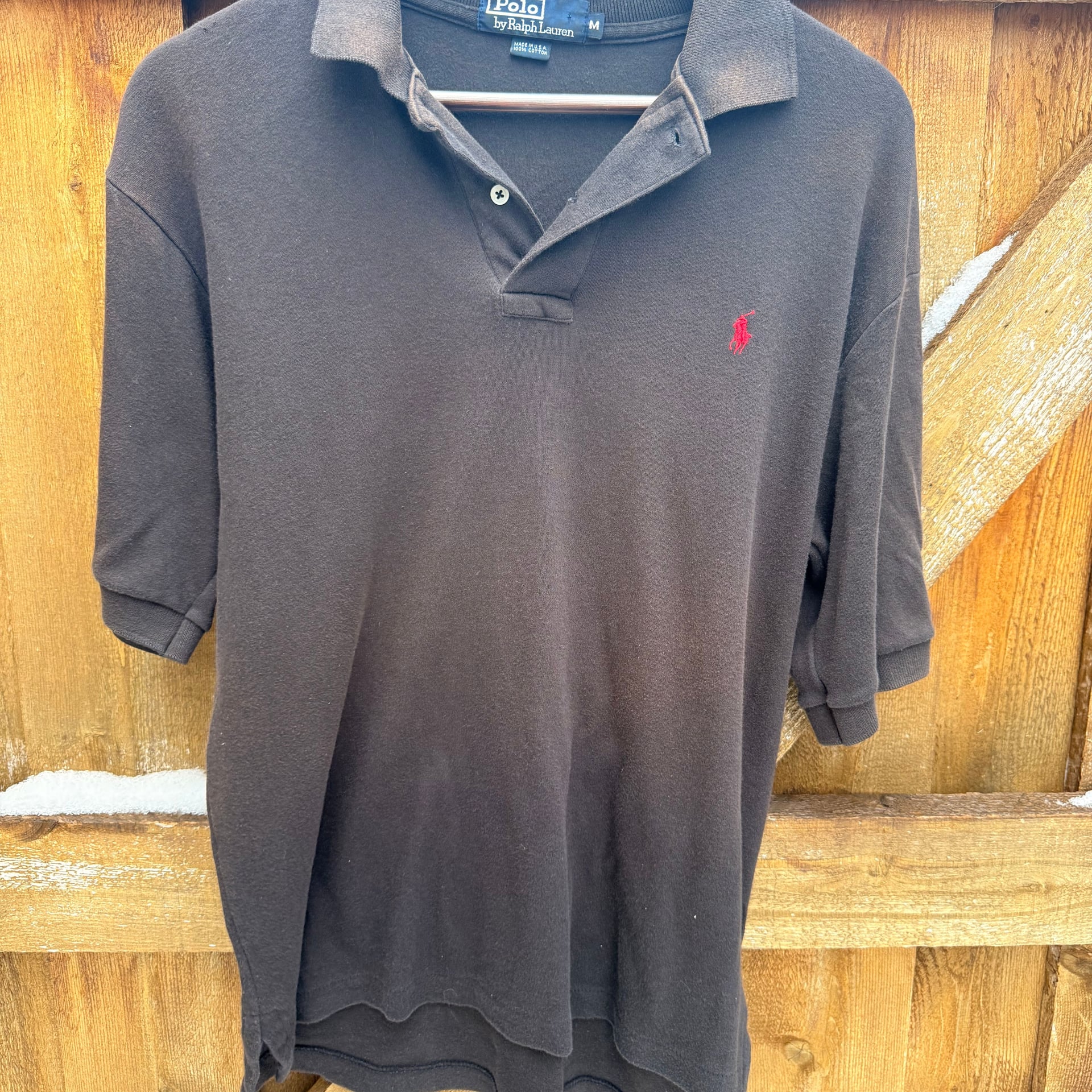 Polo Ralph Lauren Men's Classic Fit Pique Polo Brown Red Pony Made in USA 1