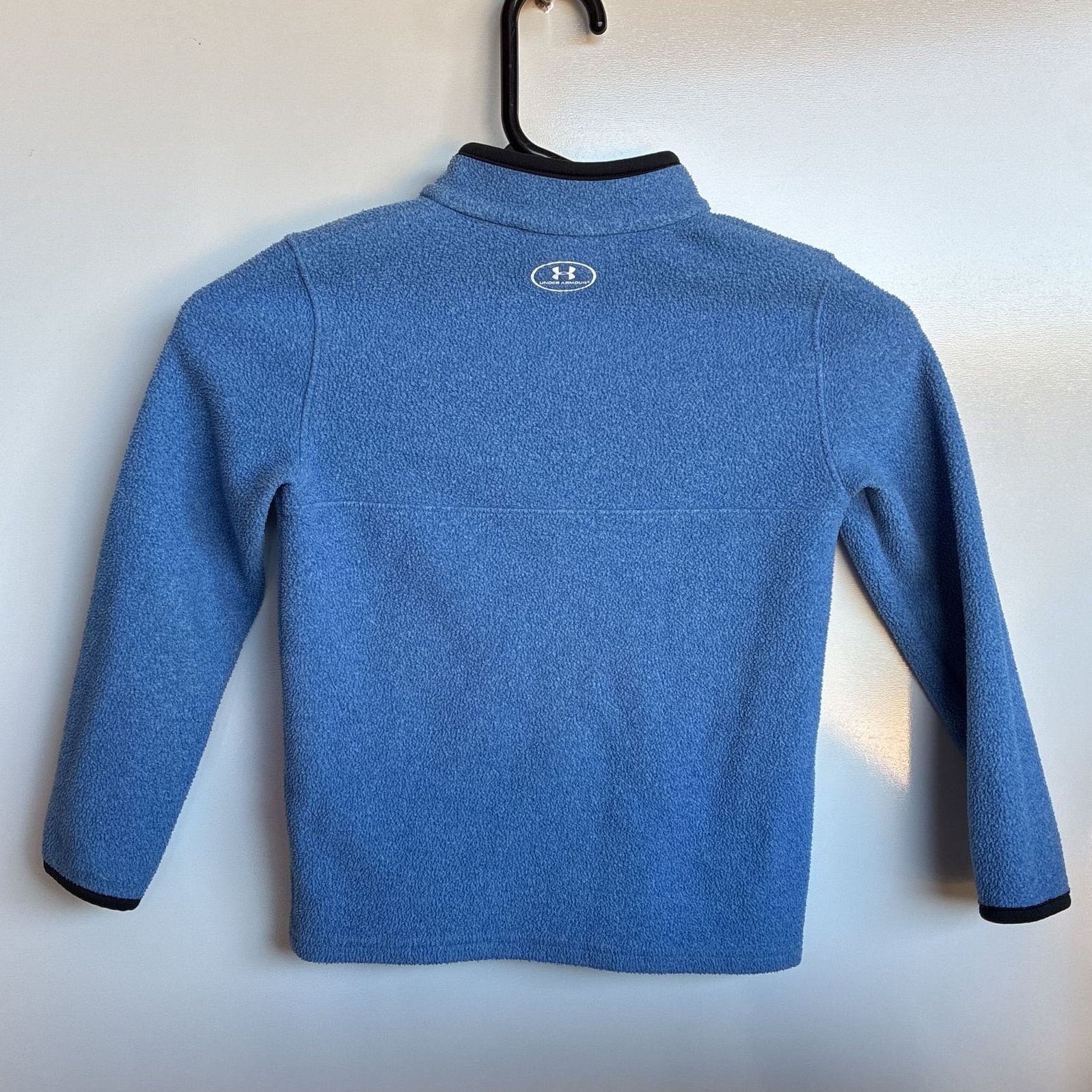 Under Armour Boy's Blue Armor Fleece 1/4 Zip Pullover Logo Sweater 5