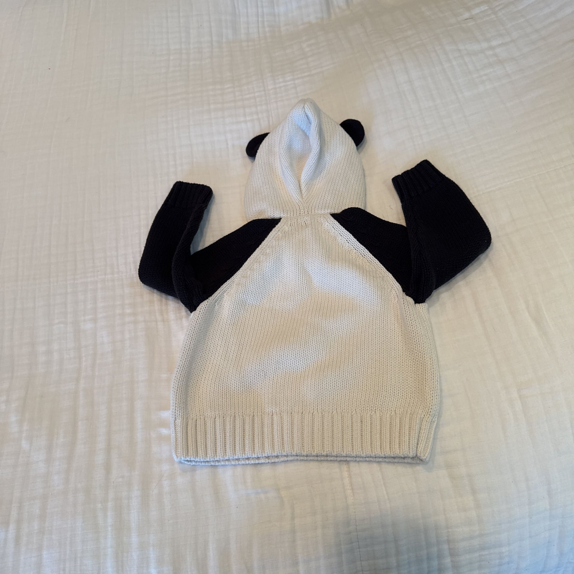 Tea Collection Panda Hooded Baby Cardigan Sweater Size 2/3 Toddler 5