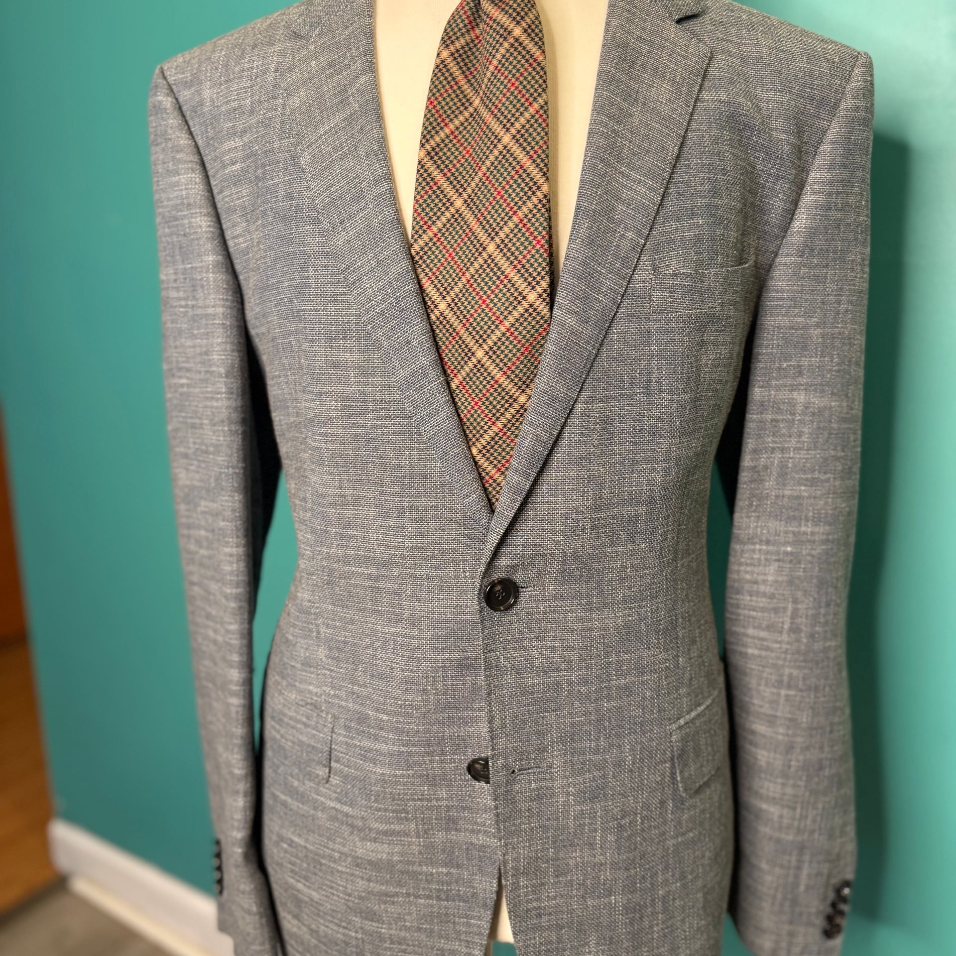 HUGO BOSS Grey Weave Wool Mens Sz 42 Regular Sport Coat Blazer 1