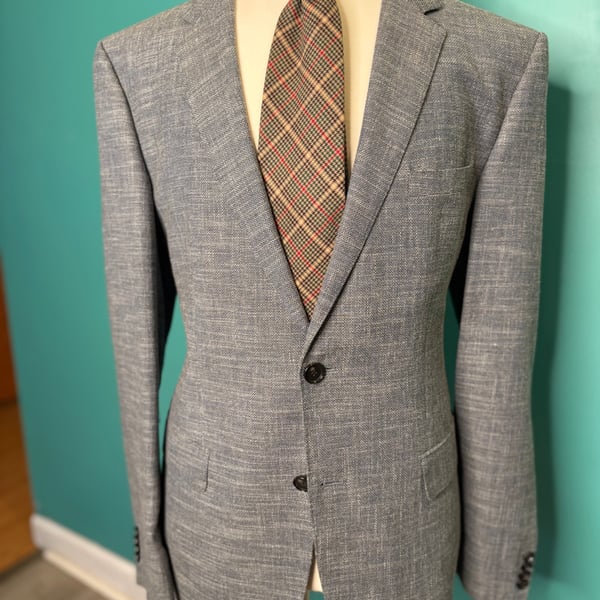 HUGO BOSS Grey Weave Wool Mens Sz 42 Regular Sport Coat Blazer