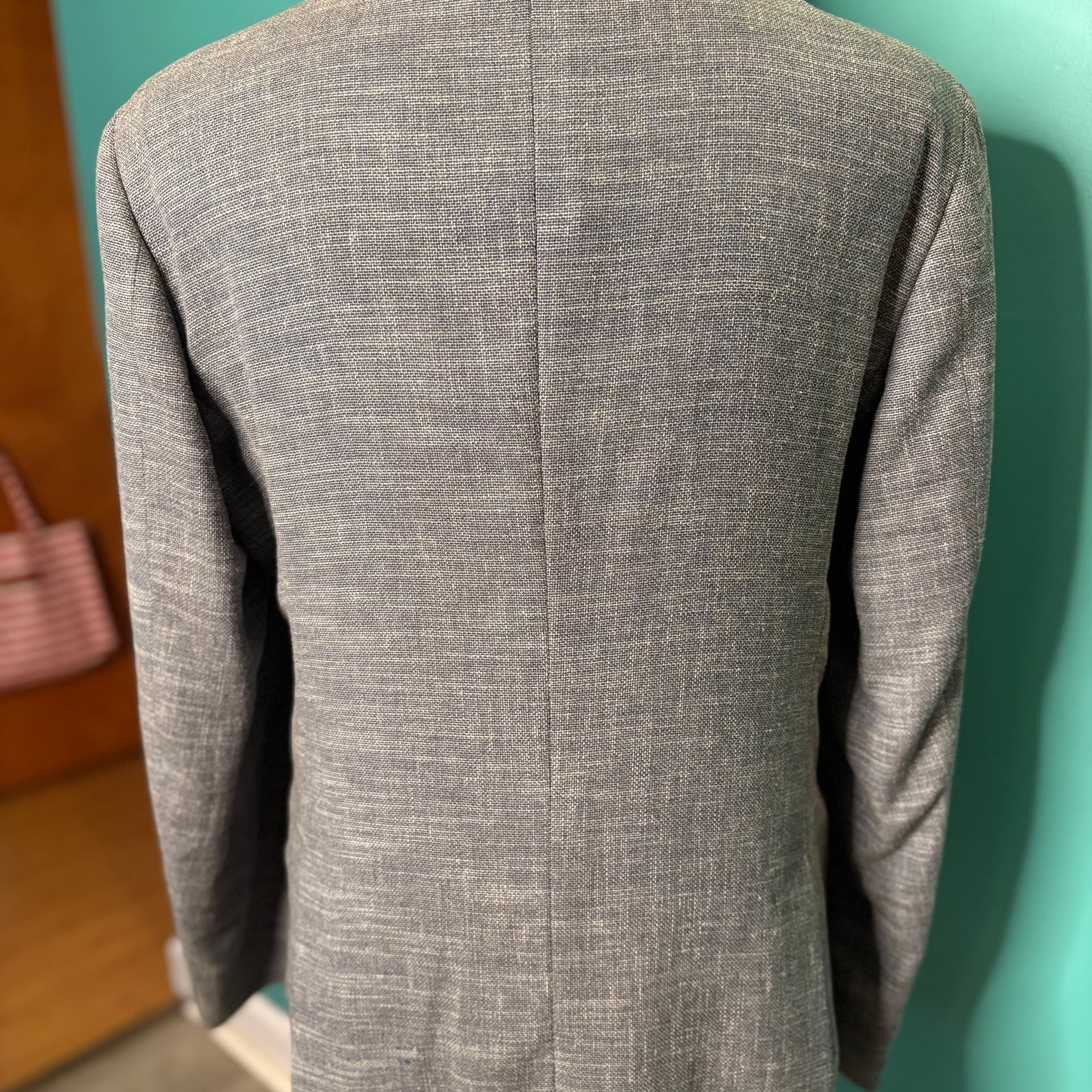 HUGO BOSS Grey Weave Wool Mens Sz 42 Regular Sport Coat Blazer 5