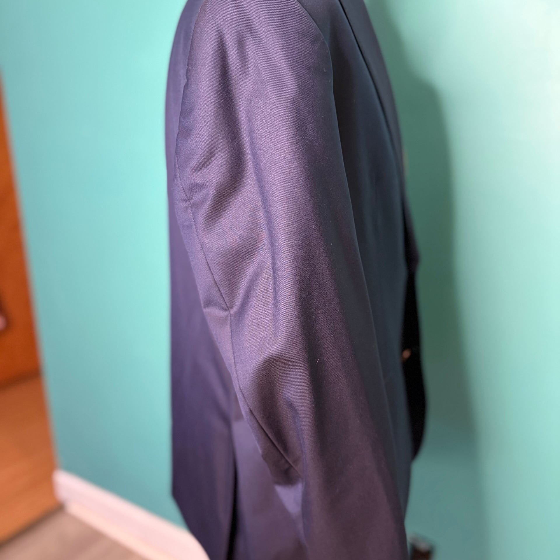 Jack Victor Men's Navy Blue Two-Button Wool Blazer 5