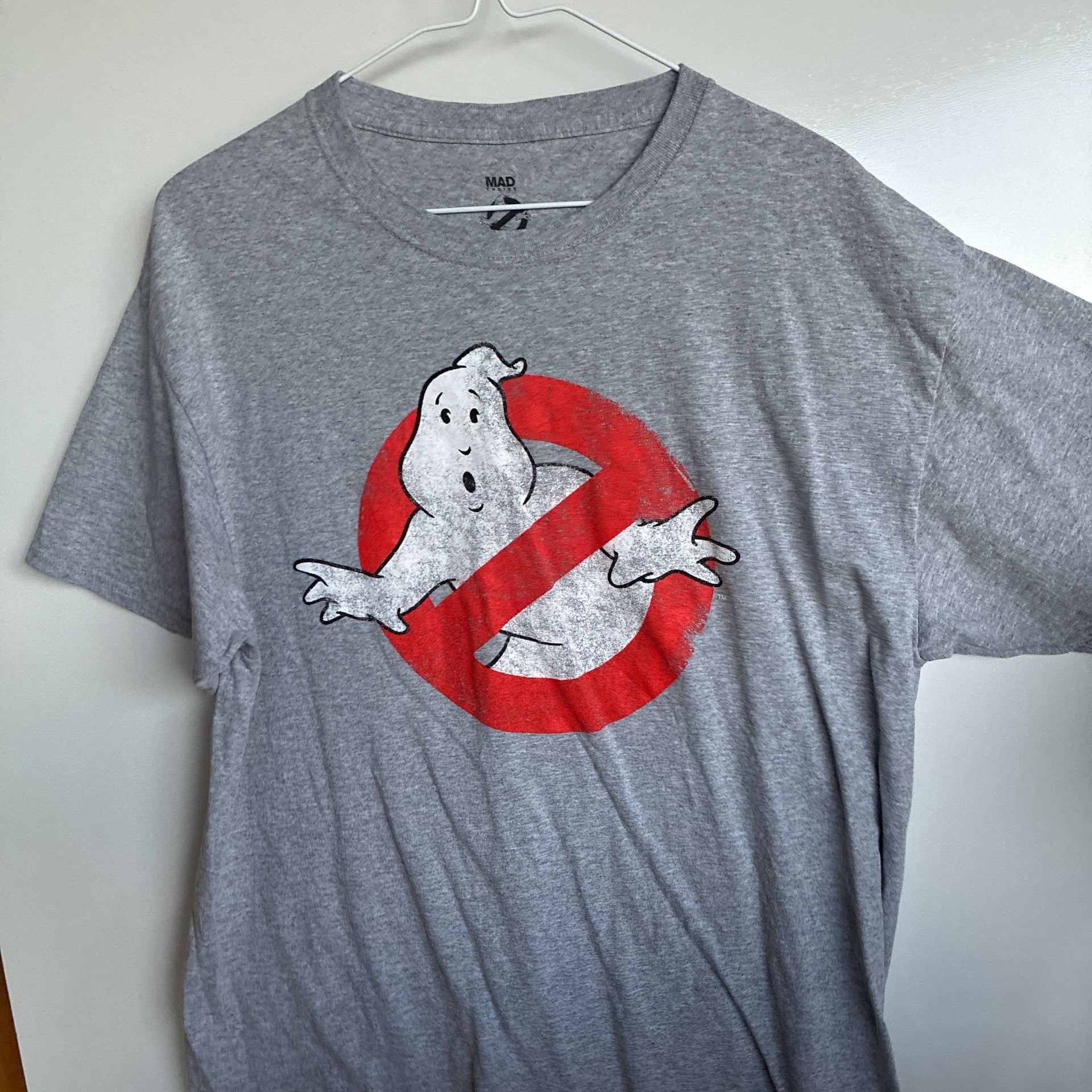 Ghostbusters Mens Retro Distressed Logo Graphic T-Shirt Gray 2