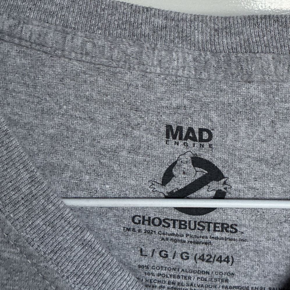 Ghostbusters Mens Retro Distressed Logo Graphic T-Shirt Gray 3