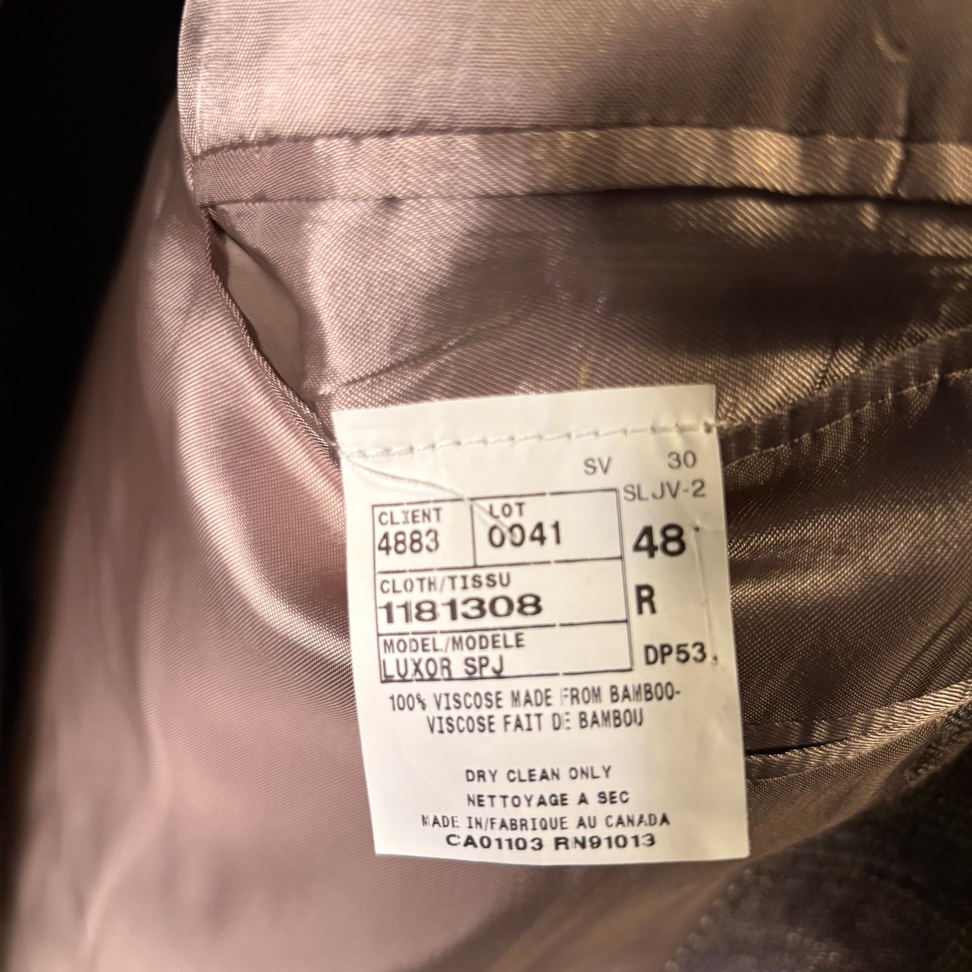 Jack Victor Exclusive Collection Bamboo Mens Sport Coat 48 regular 6