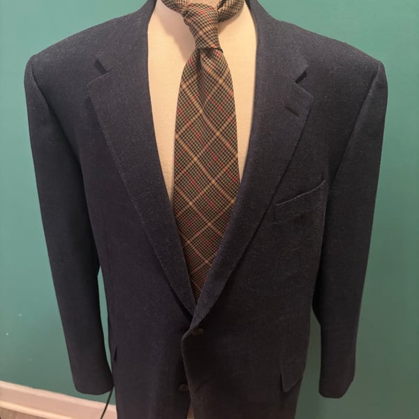 Hickey Freeman Silk Wool  Navy Blazer Sport Coat 48 custom