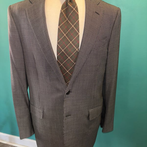 Trussini Men's Two-Button Wool Geometric SportsCoat Blazer Made in Italy Size 44