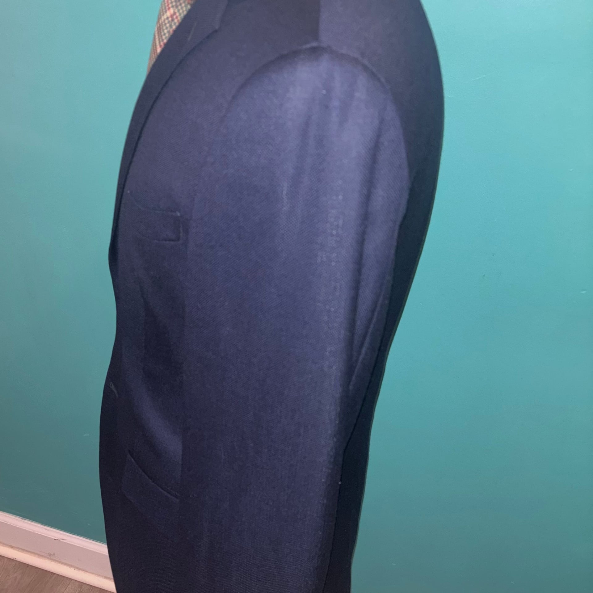 Saks Fifth Avenue Mens Classic Fit Blue Wool Button Sport Coat Blazer 40R 7