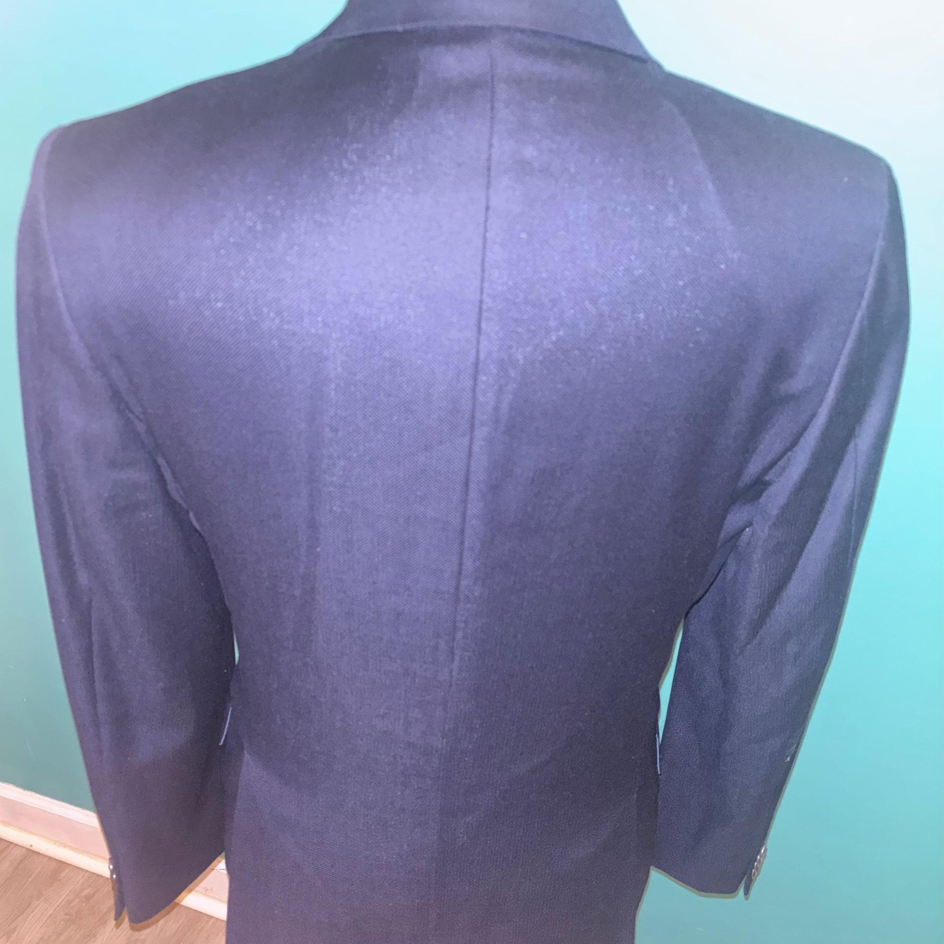 Saks Fifth Avenue Mens Classic Fit Blue Wool Button Sport Coat Blazer 40R 8