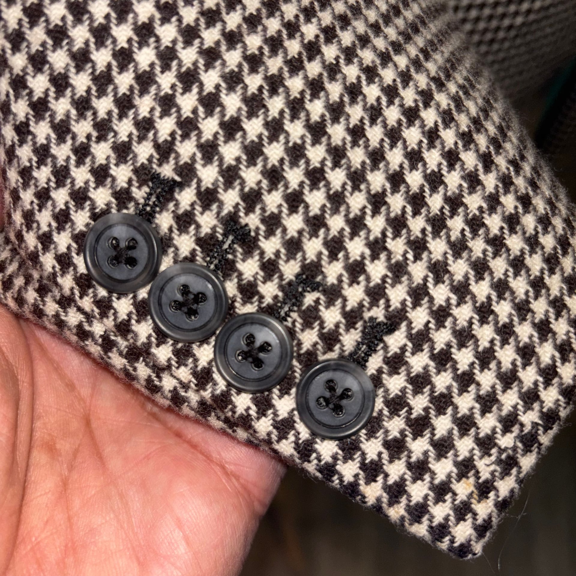J. Peterman Men's 44 R Houndstooth Wool/Cashmere Sport Coat Blazer 3