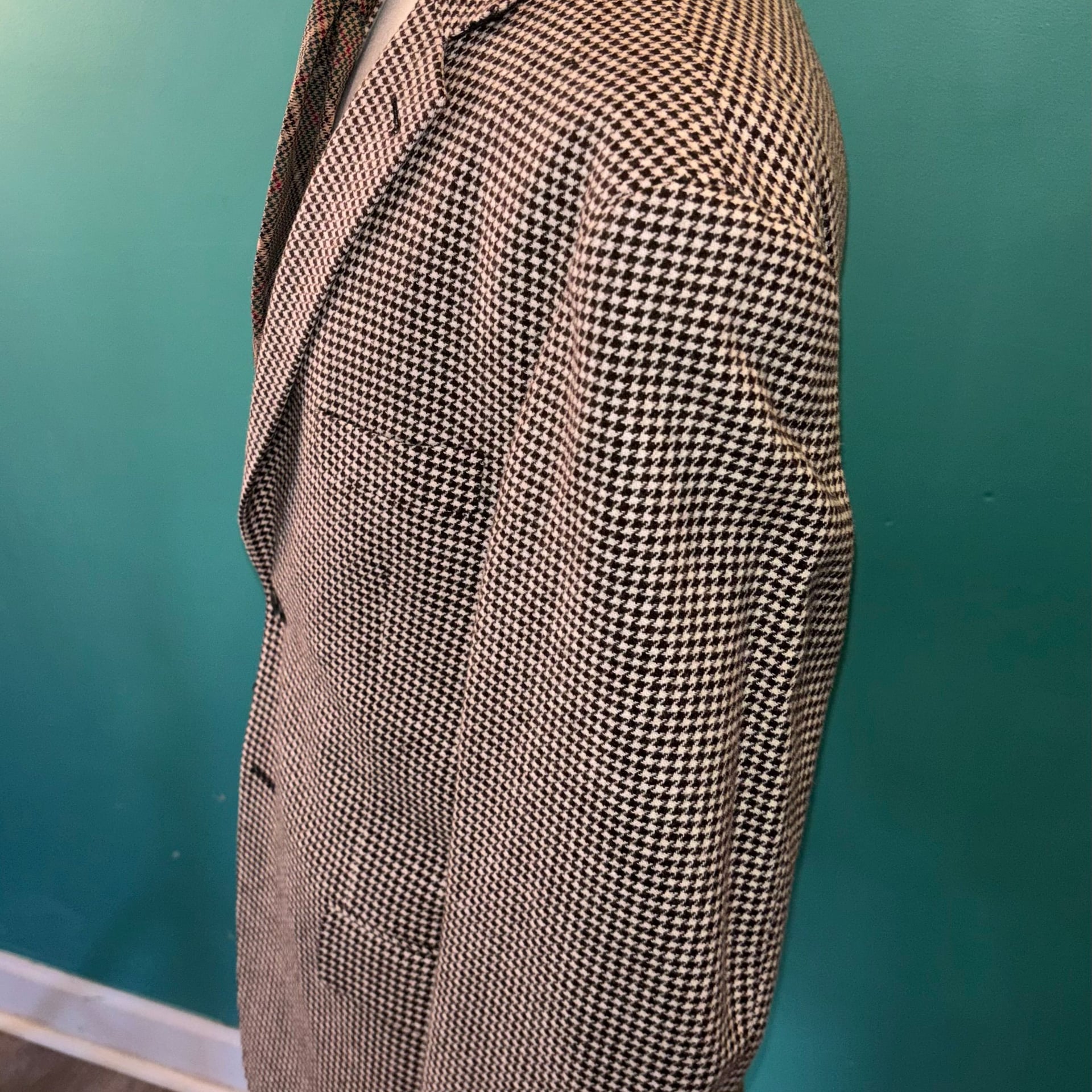 J. Peterman Men's 44 R Houndstooth Wool/Cashmere Sport Coat Blazer 7
