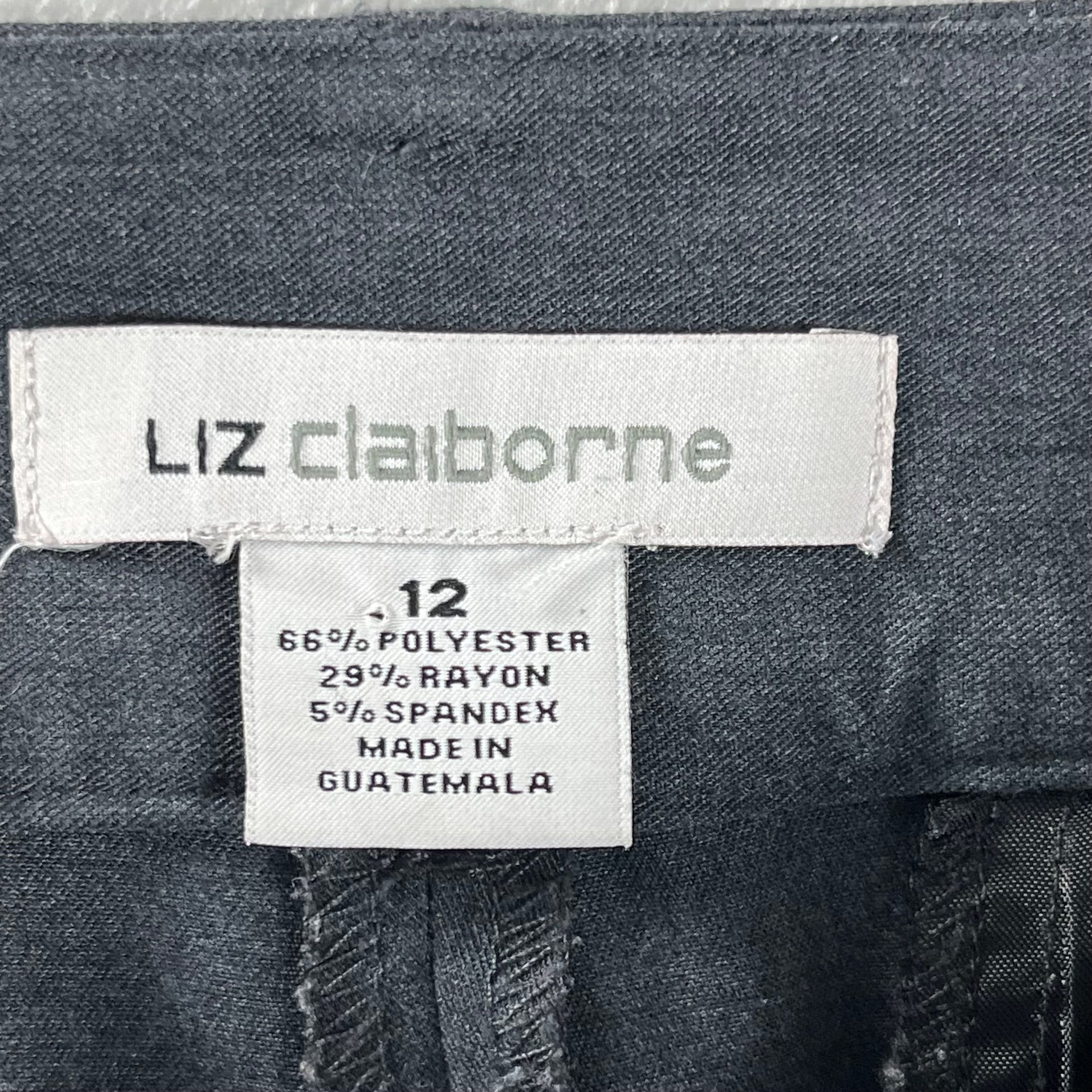 Liz Claiborne Charcoal Straight Leg Stretch Dress Pants Size 12 9