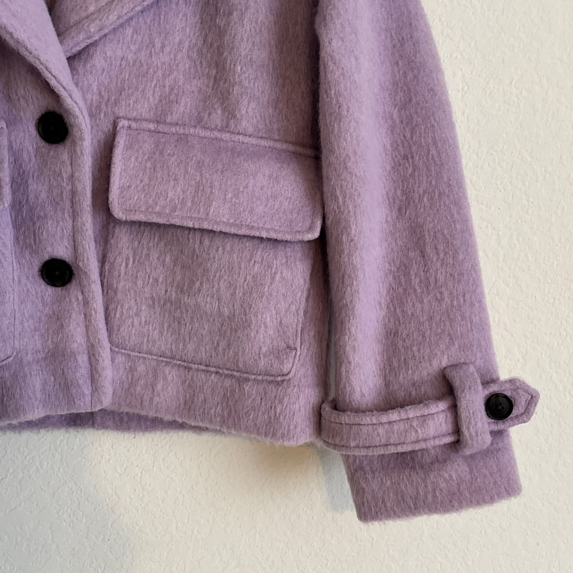 Lilac Purple Wool Blend Oversized Belted Jacket 7