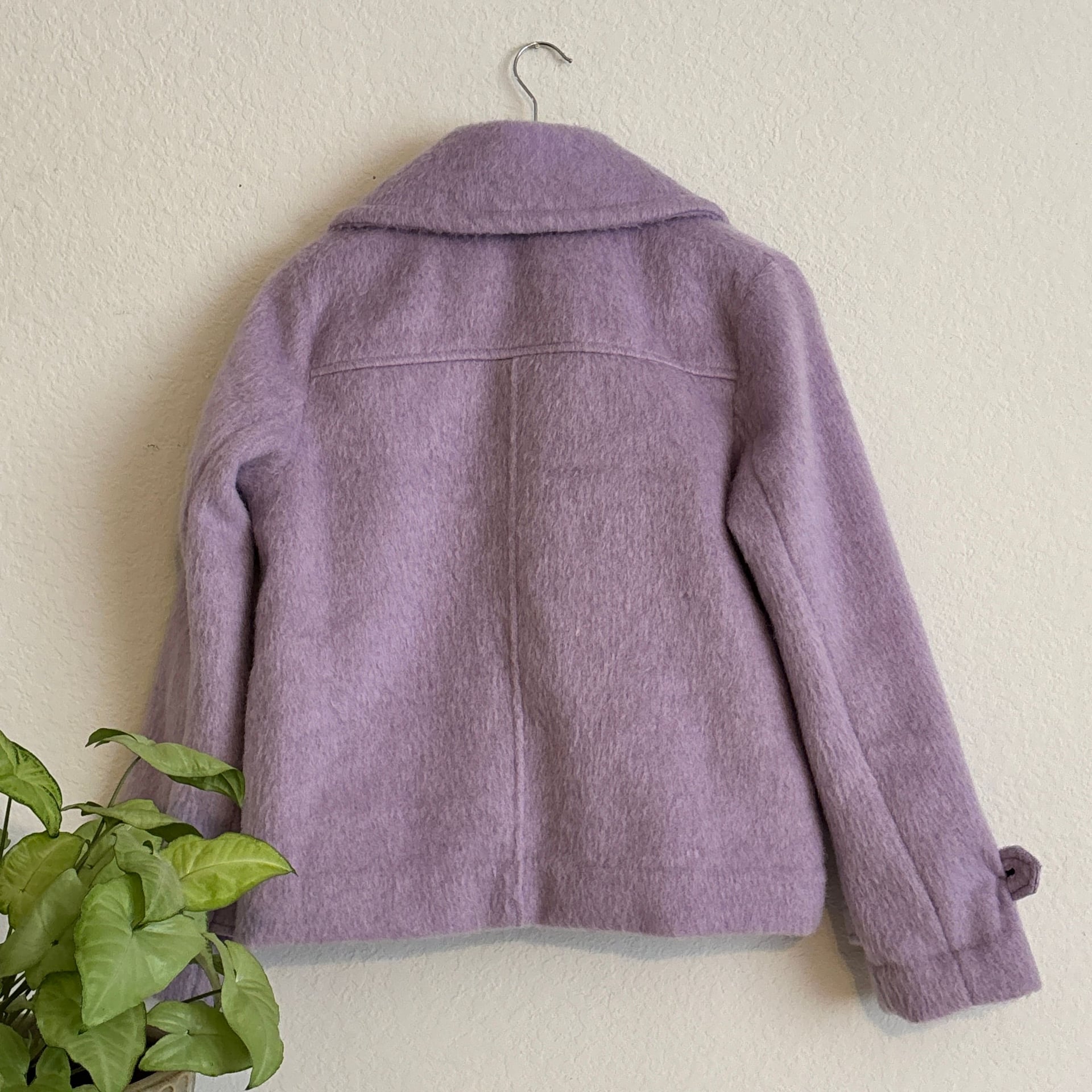 Lilac Purple Wool Blend Oversized Belted Jacket 8