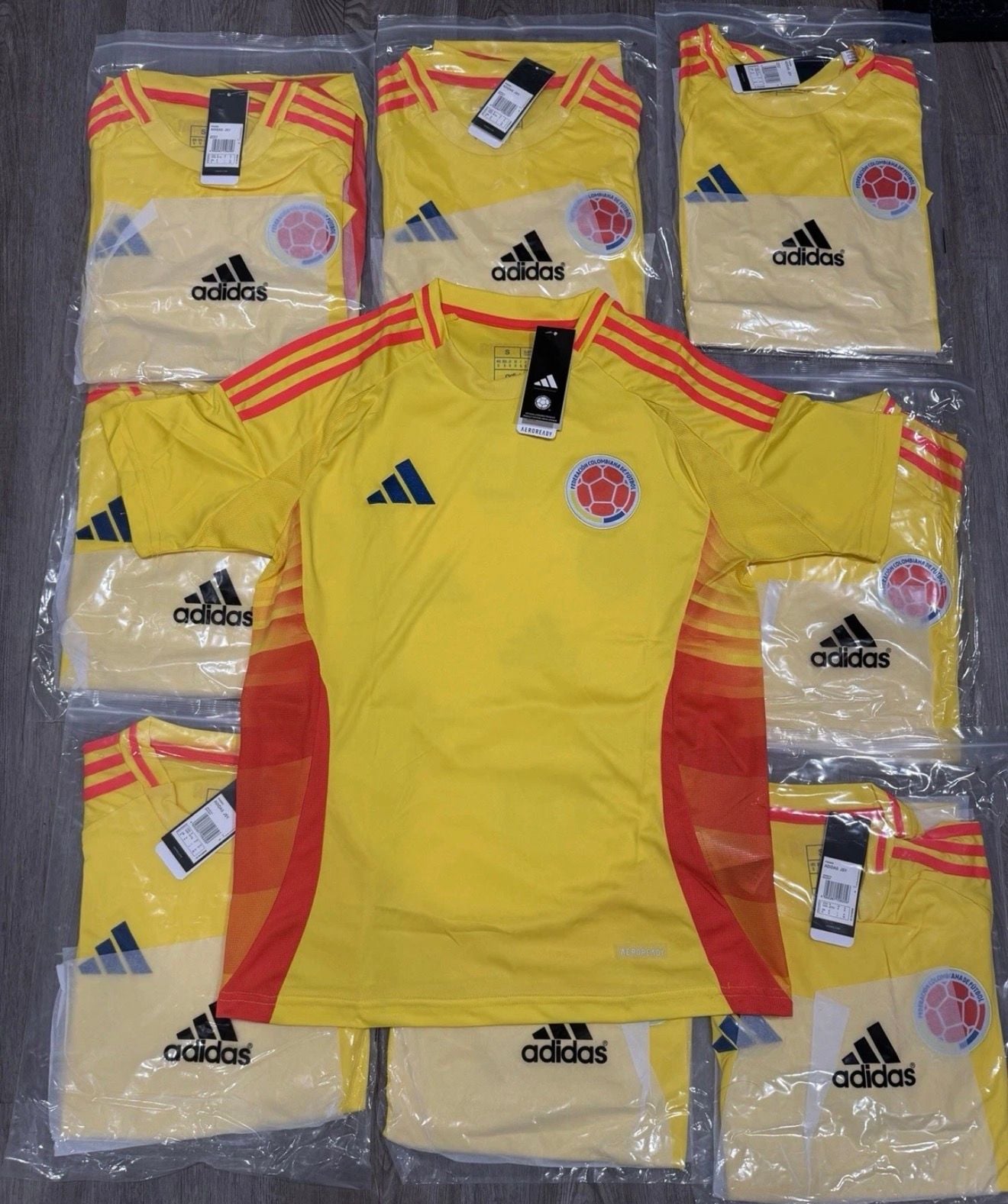 adidas Colombia 2024/25 Home Yellow Soccer Jersey Size large 2