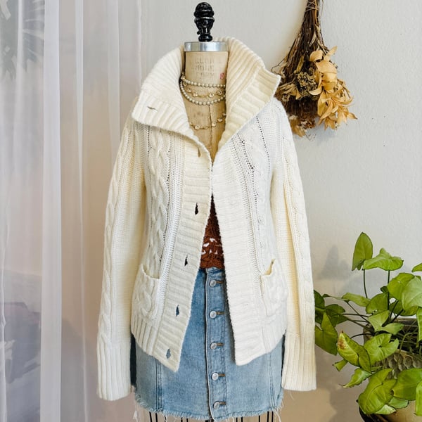 Cable Knit Cardigan Sweater