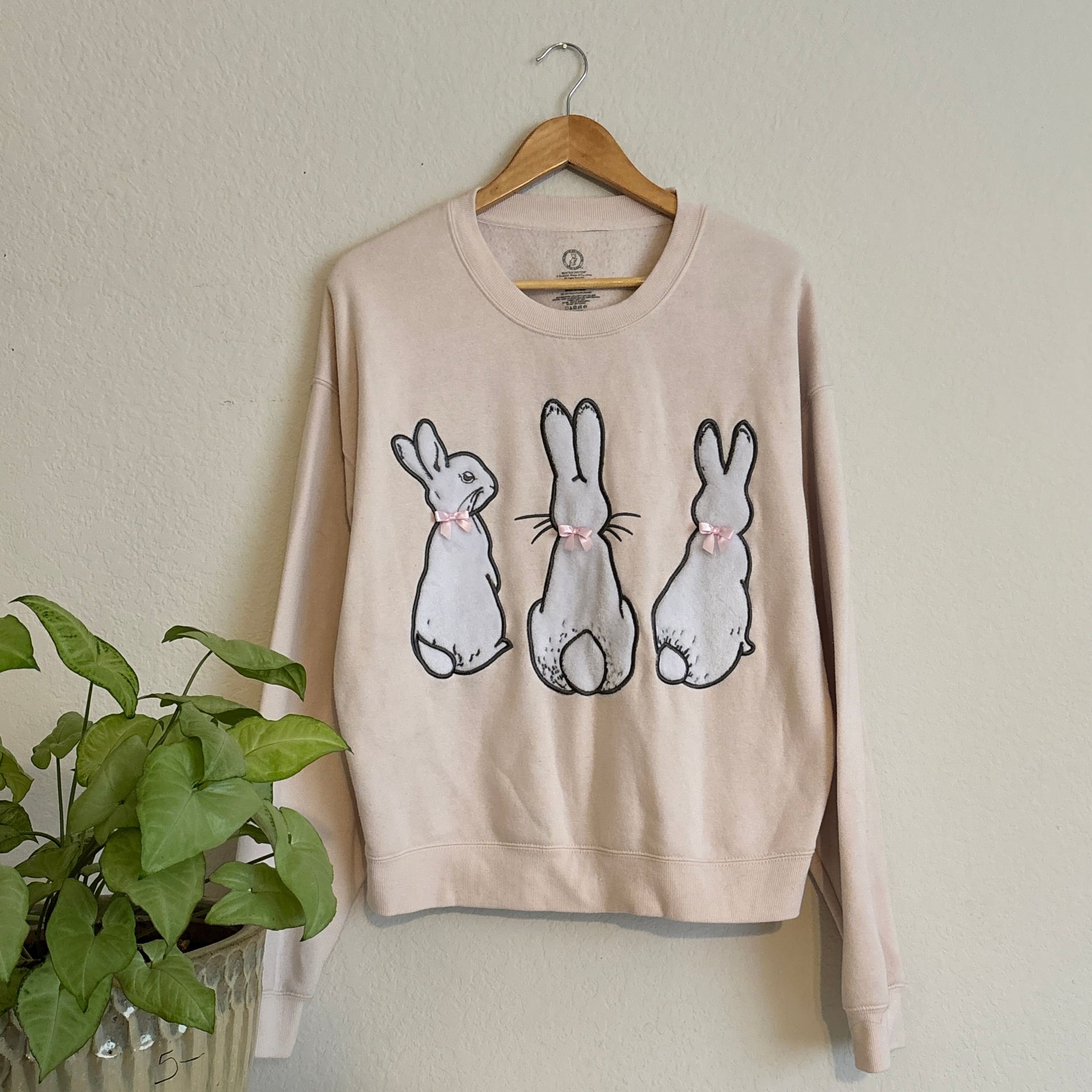 Peter Rabbit Bunny Peach Embellished Trio Bunny Sweatshirt 7