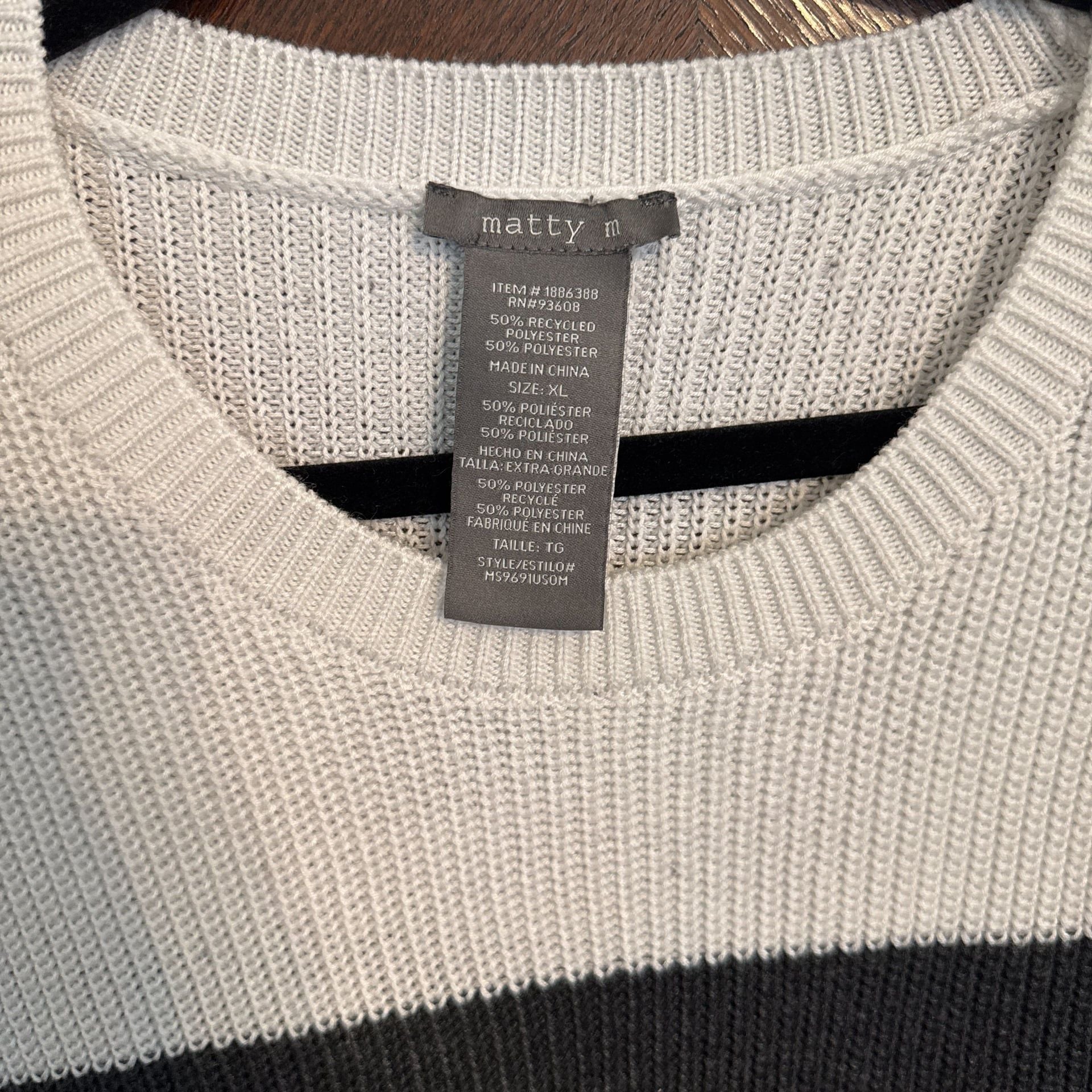 Matty M Women's Elbow Sleeve Colorblock Sweater -Drop Shoulder (xl) 3