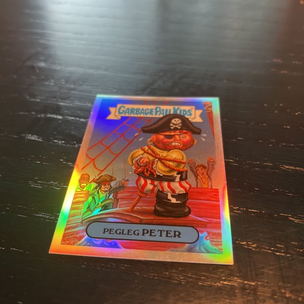 GPK Garbage Pail Kids Chrome 2014 Black Refractor Pegleg Peter R4b 34/99.