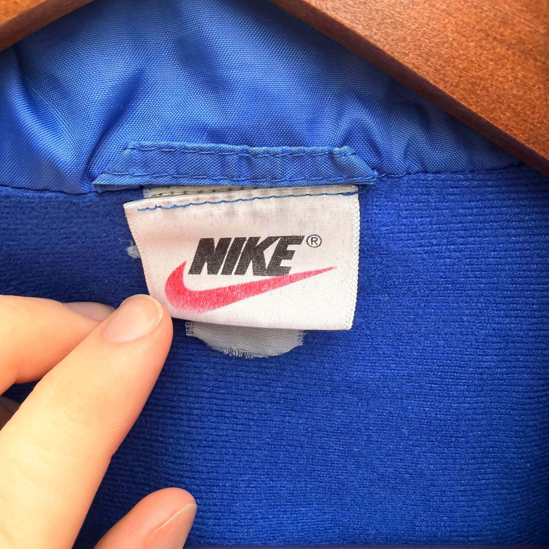 Vintage 90s Nike Windbreaker Jacket Blue White Tag Full Zip Logo Men's XL 3