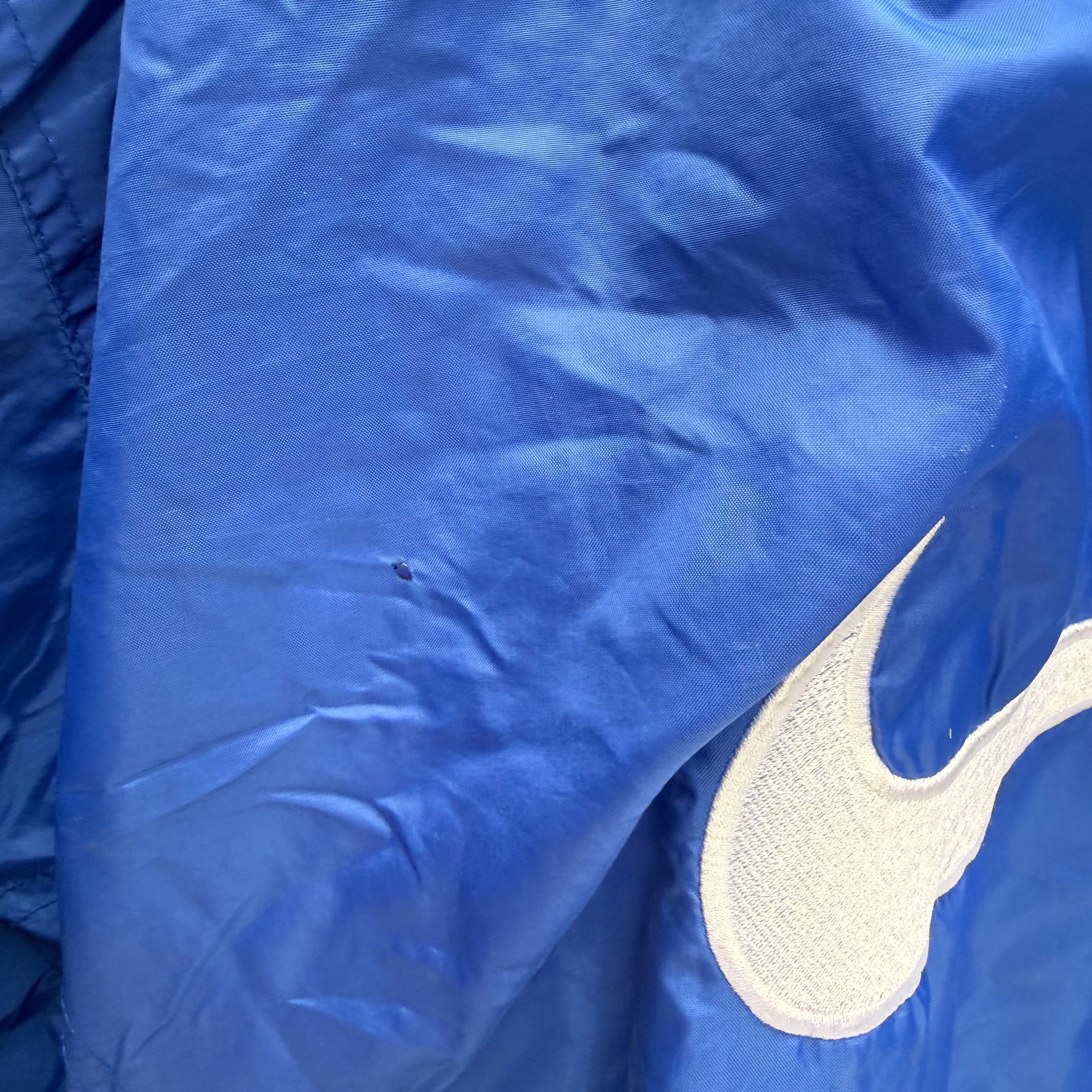 Vintage 90s Nike Windbreaker Jacket Blue White Tag Full Zip Logo Men's XL 7