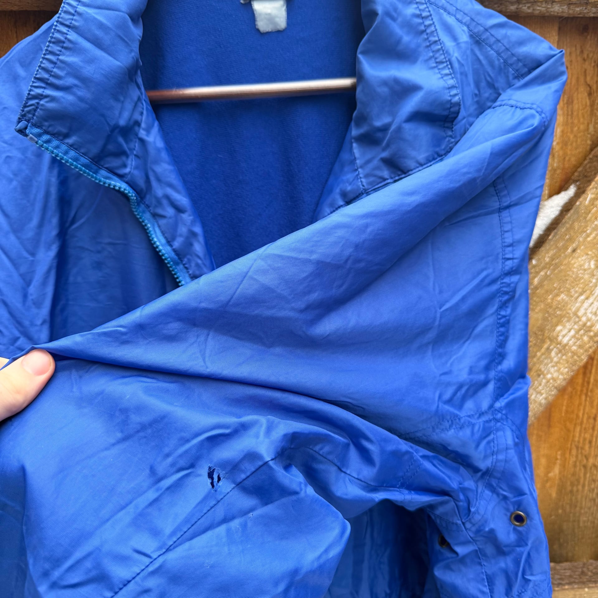 Vintage 90s Nike Windbreaker Jacket Blue White Tag Full Zip Logo Men's XL 8