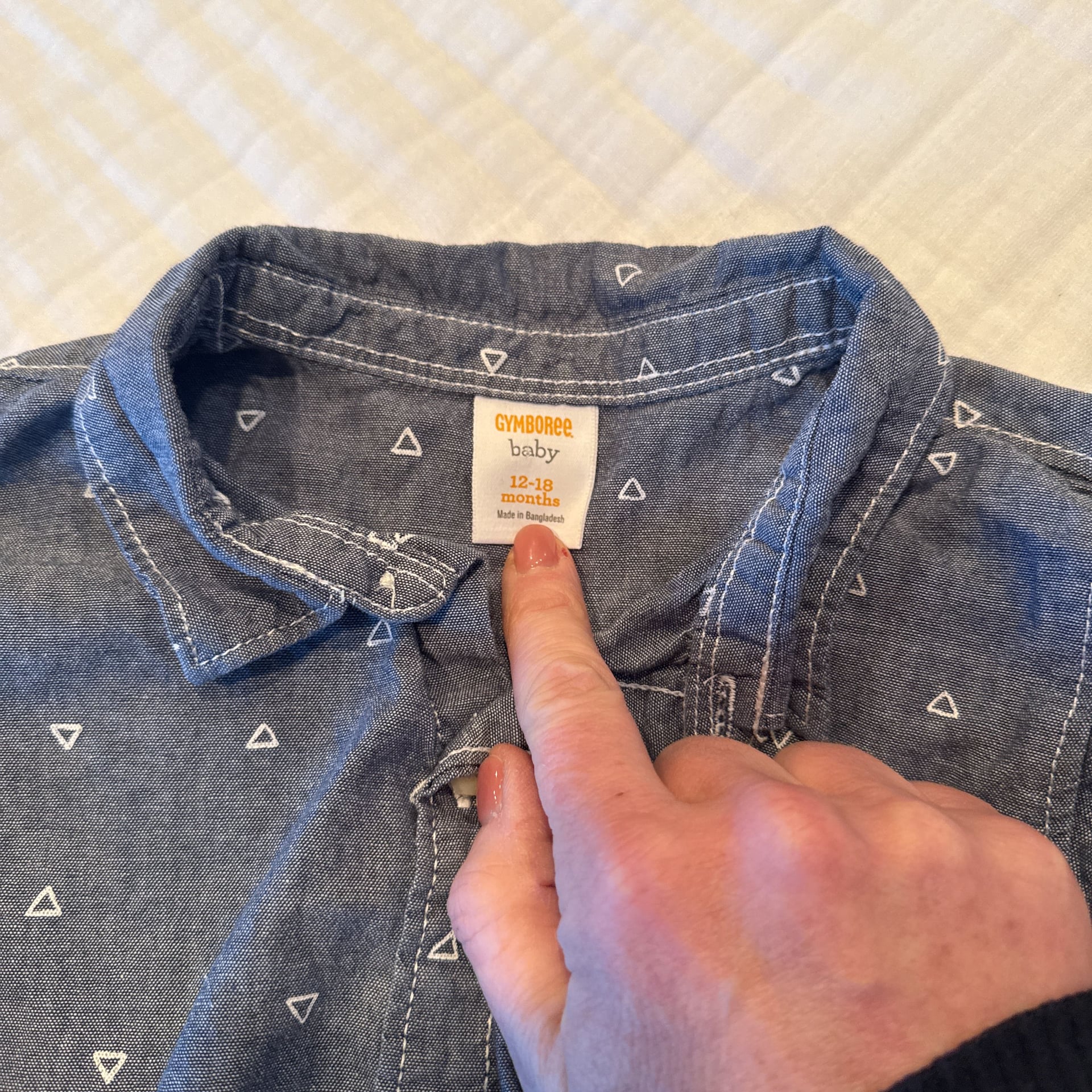 Vintage Gymboree Baby Boy Chambray Anchor Romper Bodysuit 12-18 Months 2