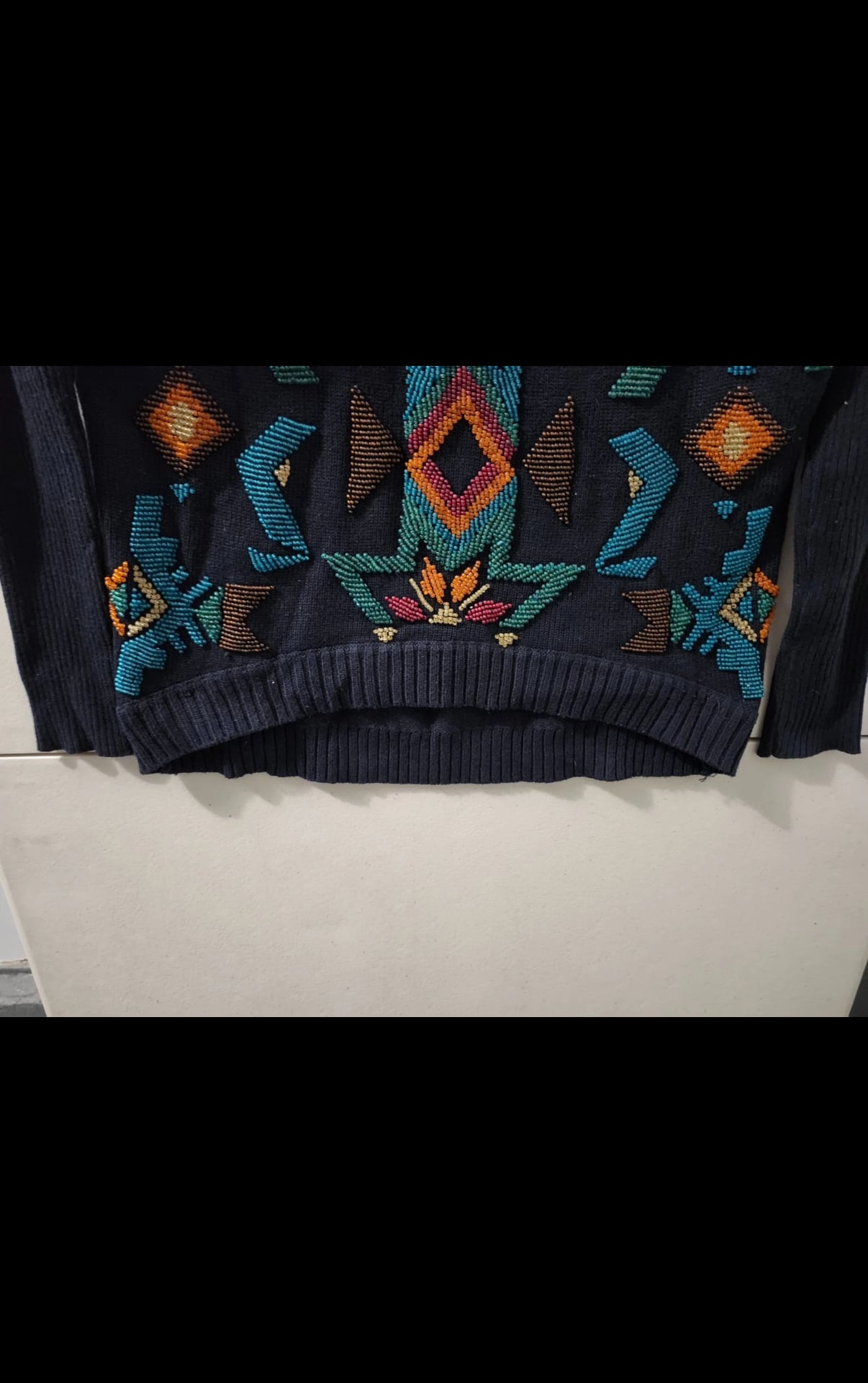 L.A.M.B. by Gwen Stefani Vintage 2005 Southwestern Beaded Knit Sweater Y2K XS 7