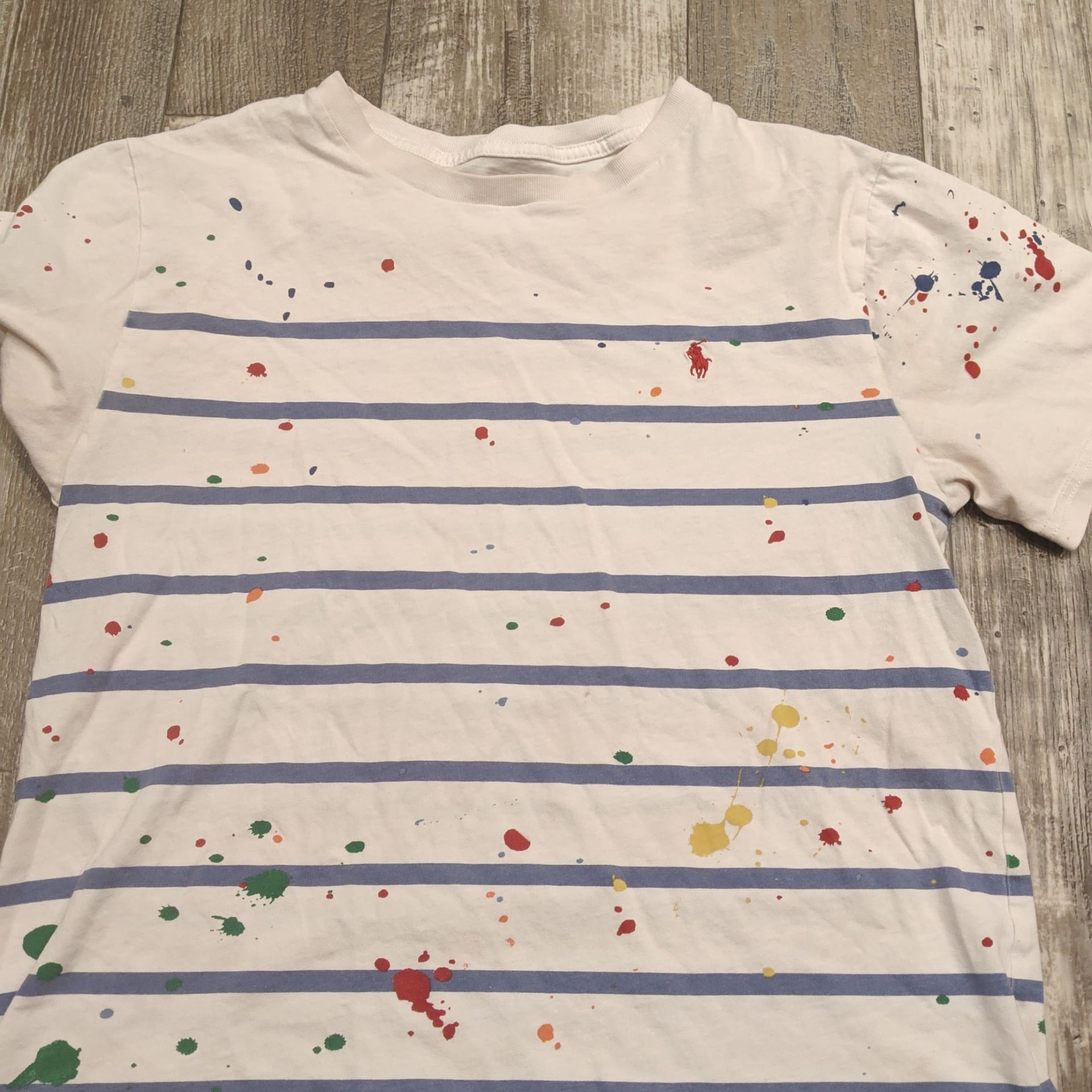 Paint-Splatter Striped Cotton T-Shirt for Boys 2
