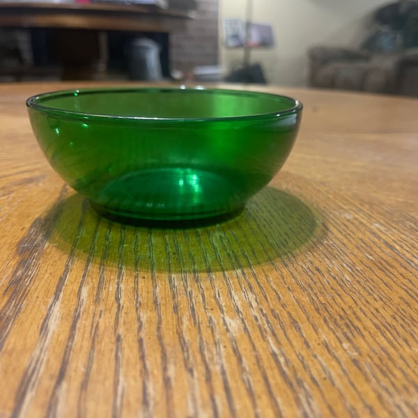 Vintage Anchor Hocking Forest Green Glass Splash Proof Mixing Bowl
