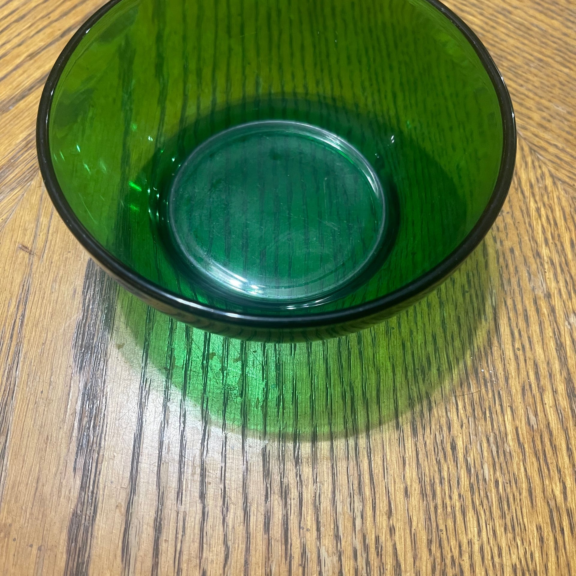 Vintage Anchor Hocking Forest Green Glass Splash Proof Mixing Bowl 2