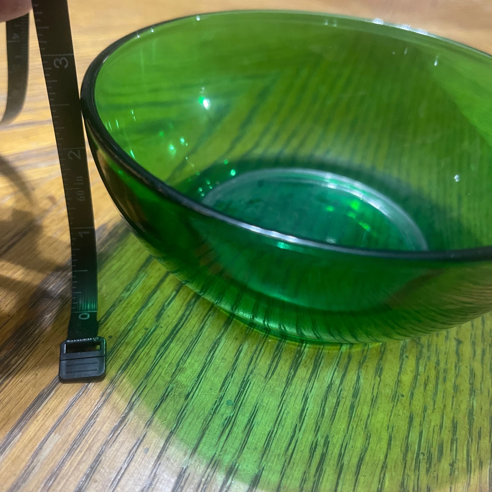 Vintage Anchor Hocking Forest Green Glass Splash Proof Mixing Bowl 3