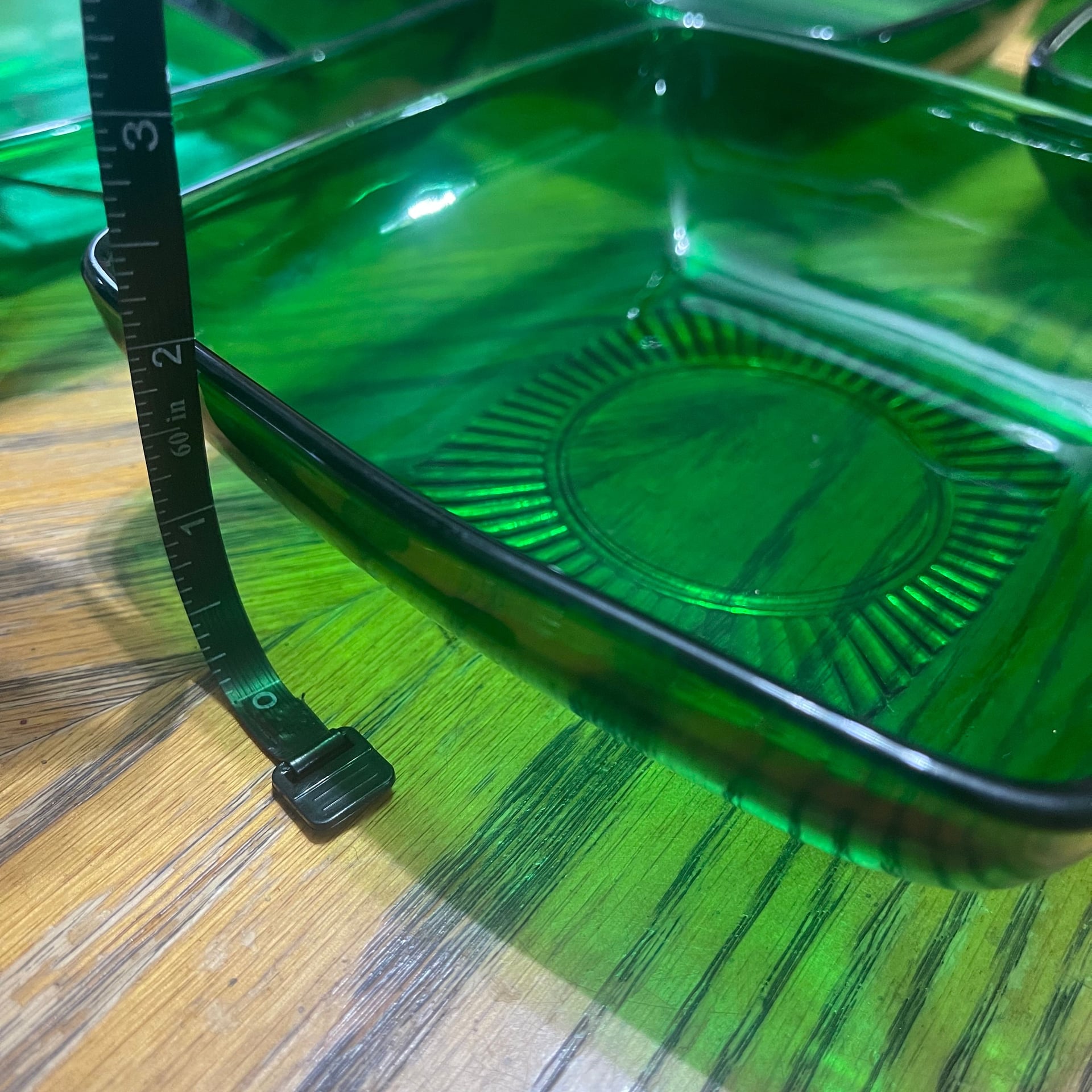 8-Piece Vintage Anchor Hocking Charm Forest Green Glass square bowls 4