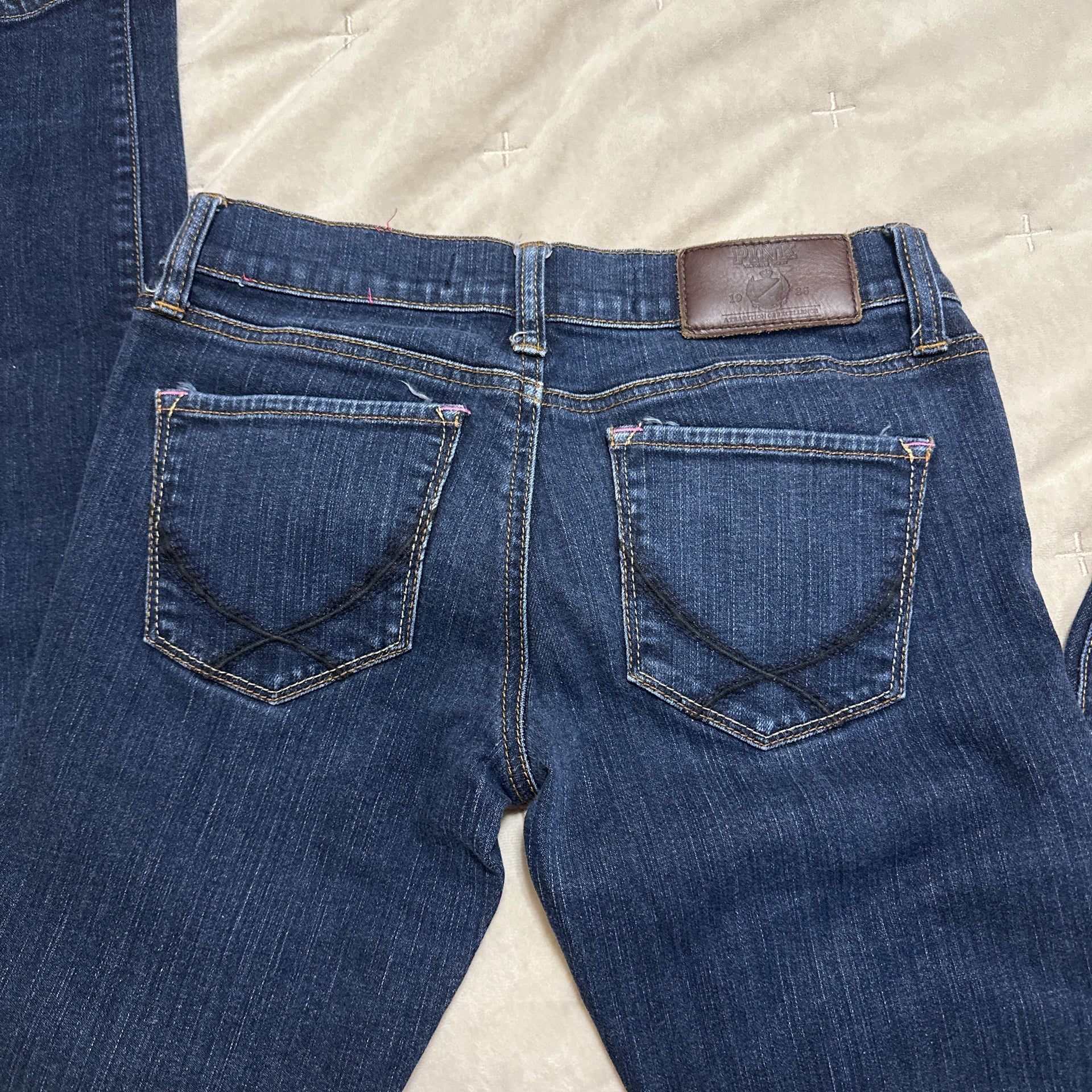Victoria's Secret PINK Love Pink Dark Wash Low Rise Skinny Jeans 2