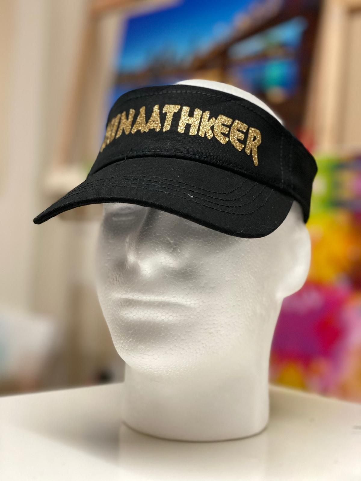 Chinaathkeer Gold Logo Black Sun Visor Cap 1
