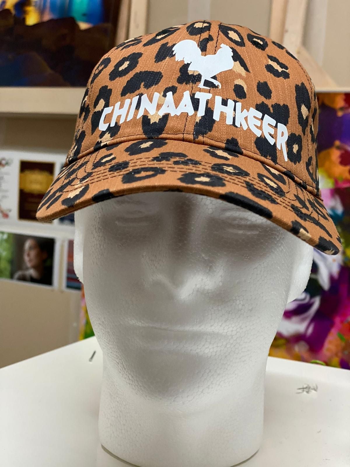 Chinaathkeer Apparel Logo Dinner Leopard Print Trucker Hat 1