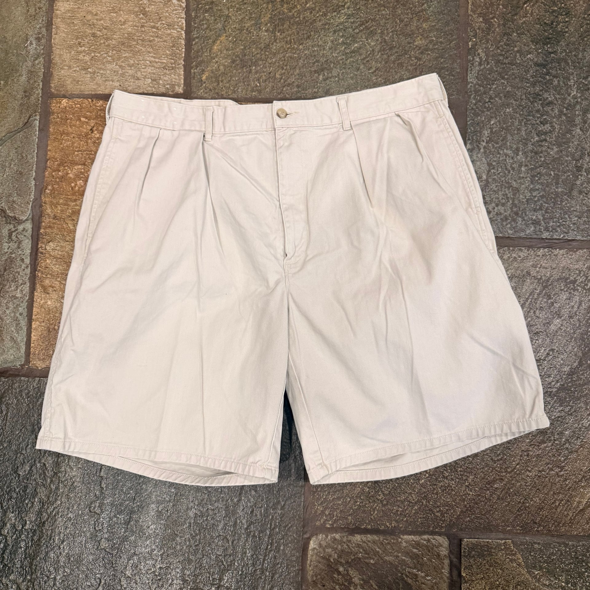 Polo Ralph Lauren Men's White Pleated Tyler Chino Shorts Made in USA 1