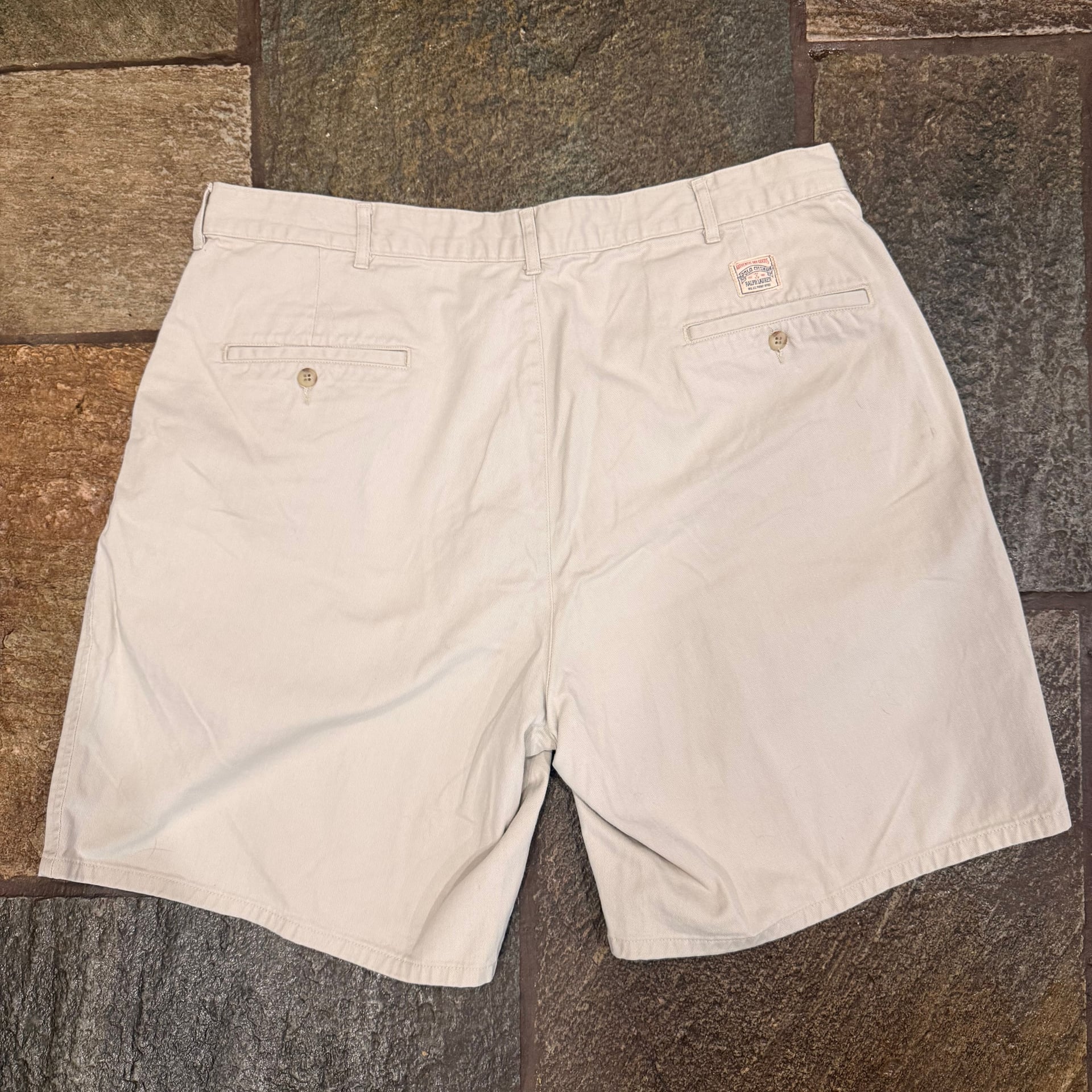 Polo Ralph Lauren Men's White Pleated Tyler Chino Shorts Made in USA 2