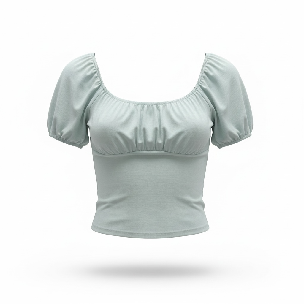 Just Polly Juniors Womens Ruched Elastic Trim Off The Shoulder In Green 2