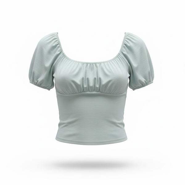 Just Polly Juniors Womens Ruched Elastic Trim Off The Shoulder In Green