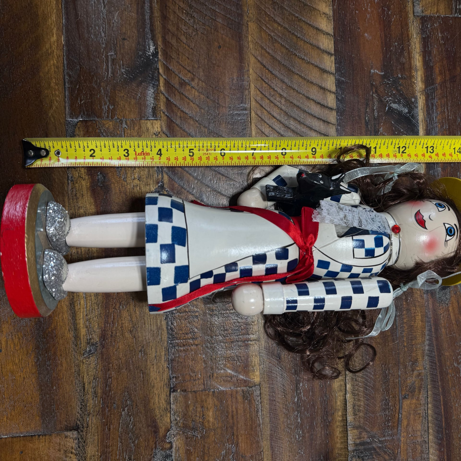 Vintage Dorothy and Toto The Wizard of Oz Hand Painted Wooden Nutcracker 14" 3