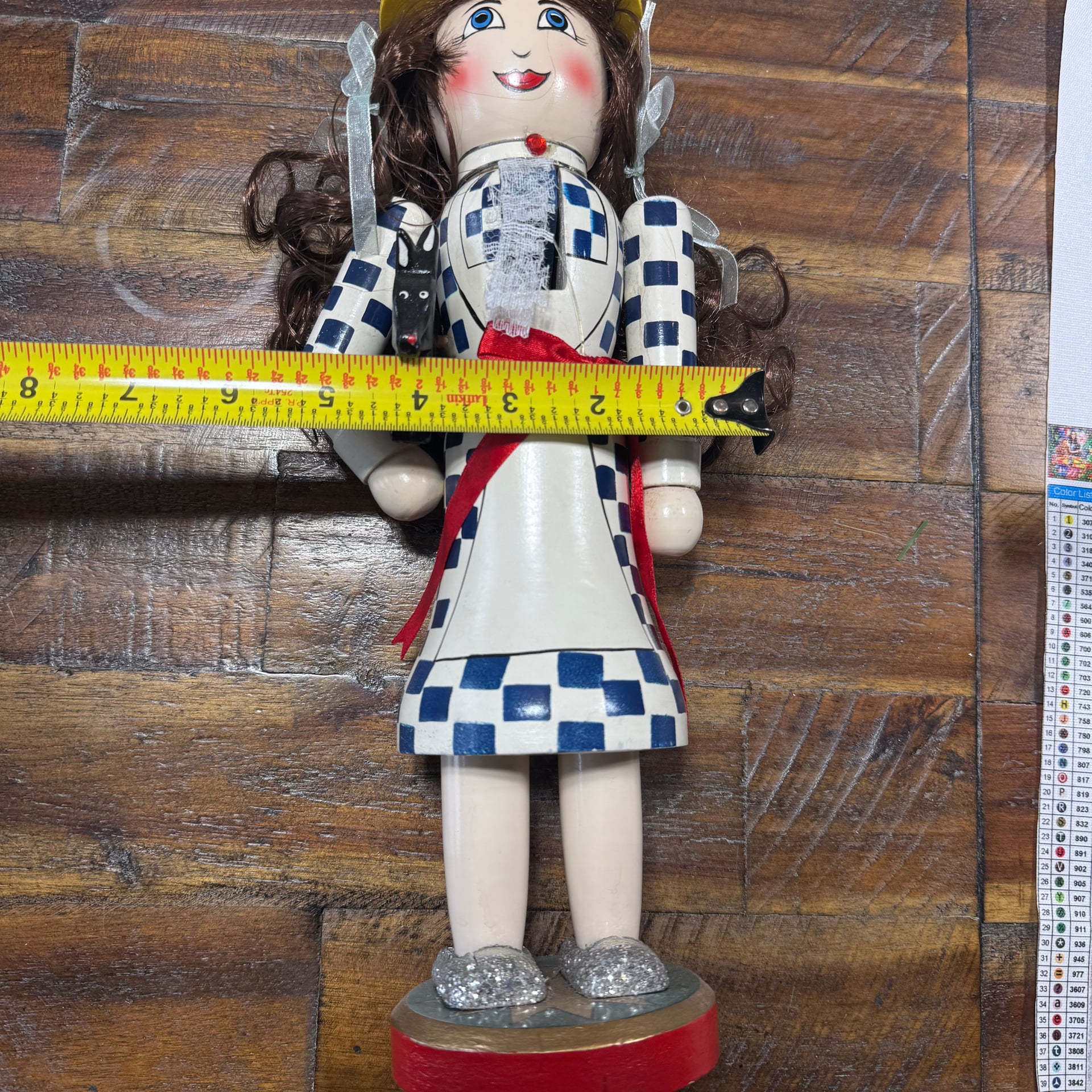 Vintage Dorothy and Toto The Wizard of Oz Hand Painted Wooden Nutcracker 14" 5