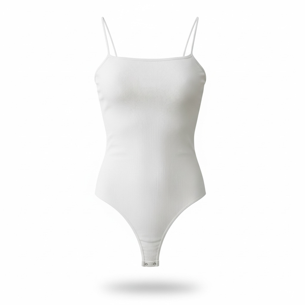 Wild Fable Women's White Spaghetti Strap Snap Crotch Bodysuit