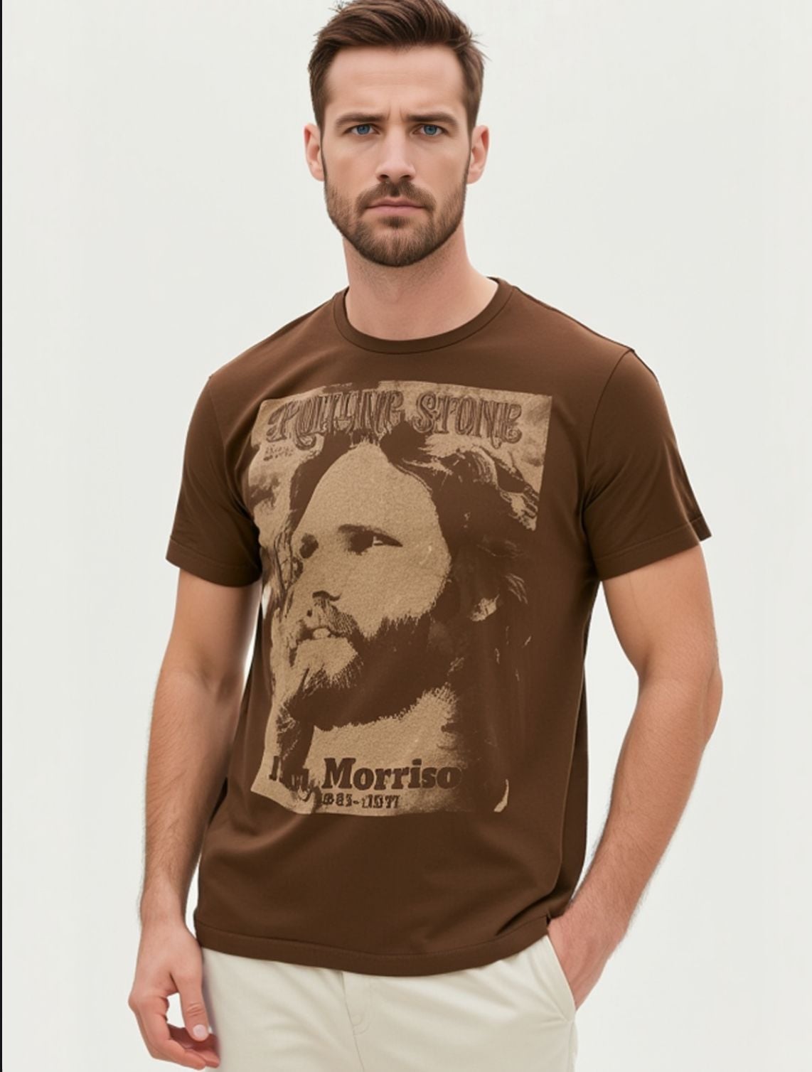 Jim Morrison - Rolling Stone Cover 1943-1971 - Brown Commemorative Shirt - L 5