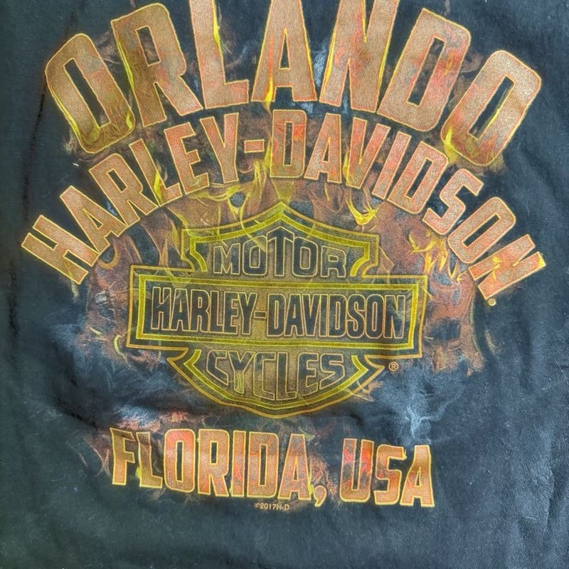 Harley-Davidson Orlando Florida Flaming Skull Sleeveless T-Shirt XL XXL 7