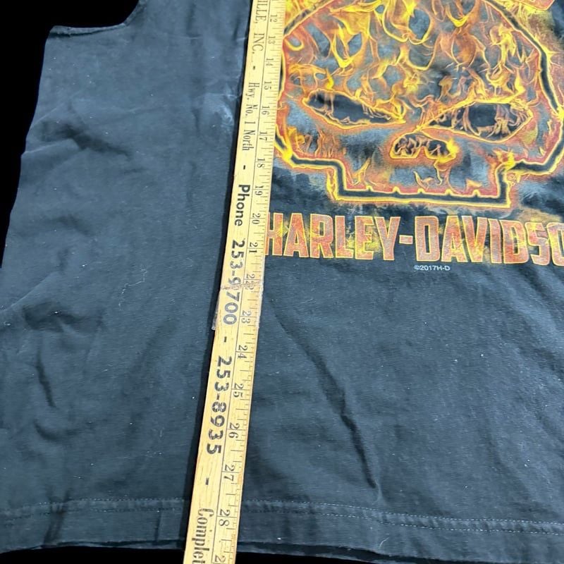 Harley-Davidson Orlando Florida Flaming Skull Sleeveless T-Shirt XL XXL 9